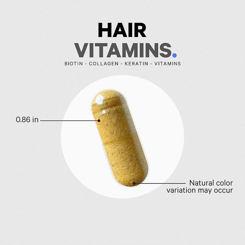 Hair Vitamins - Biotin 10000 mcg - Collagen - Keratin & Multivitamins - 120 Capsules (30 Servings)