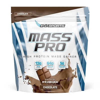 G6 Sports Mass Pro High Protein Gainer- Chocolate (14 Servings) - 6.76 lbs.