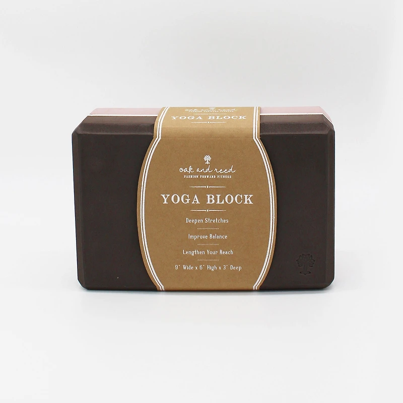 Oak and Reed Colorblock Yoga Block - Iron/woodrose 1