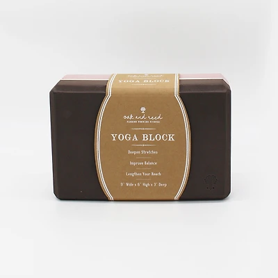 Oak and Reed Colorblock Yoga Block - Iron/woodrose 1
