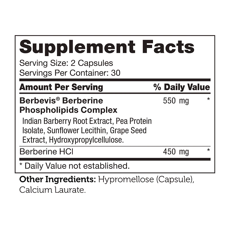 Berberine - 60 Capsules (30 Servings)