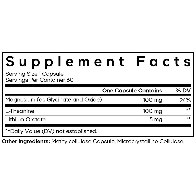 Amen Lithium Calm+ - 60 Vegetable Capsules (60 Servings)