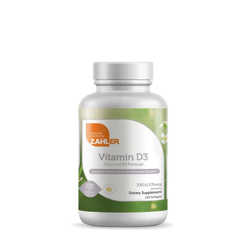 ZAHLER Vitamin D3 3000 Iu Healthy - 120 Softgels (120 Servings)