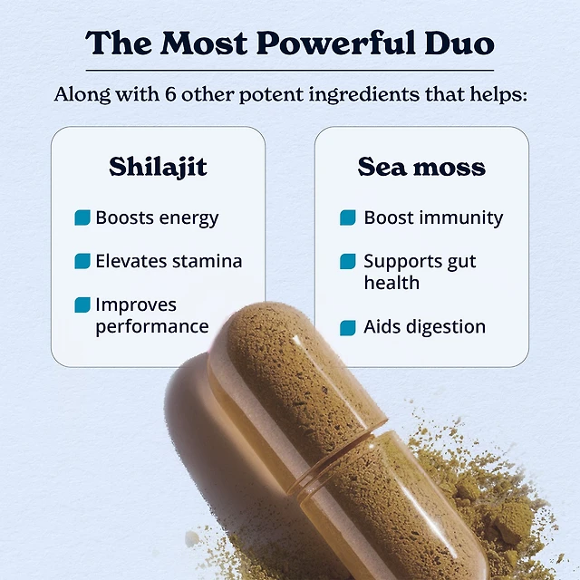 Shilajit Sea Moss - 120 Capsules (60 Servings)