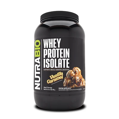 NutraBio Whey Protein Isolate - Vanilla Caramel (29 Servings) 2 lbs.