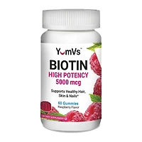 Biotin High Potency 5000mg - Raspberry - 60 Gummies (30 Servings)