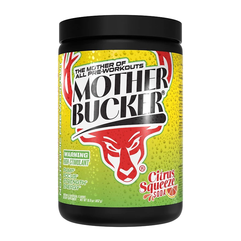 Bucked Up Mother Bucker Nootropic Pre-Workout - Citrus Squeeze Soda (20 Servings)