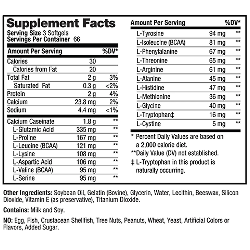 Amino Gel - Caps - 200 Softgels (66 Servings)