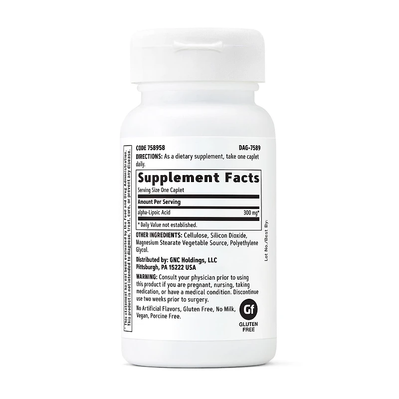 Alpha-Lipoic Acid 300mg - 60 Caplets (60 Servings)