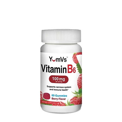 YumVs Vitamin B6 100Mg - Berry 60 Gummies (30 Servings)
