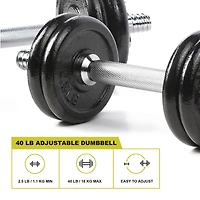 40lb Cast Iron Adjustable Dumbbell Set