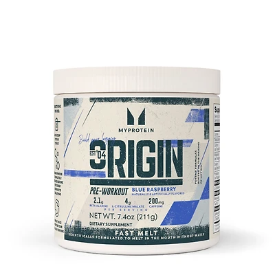 Myprotein Origin Fast Melt Pre-Workout Powder - Blue Raspberry (18 Servings)