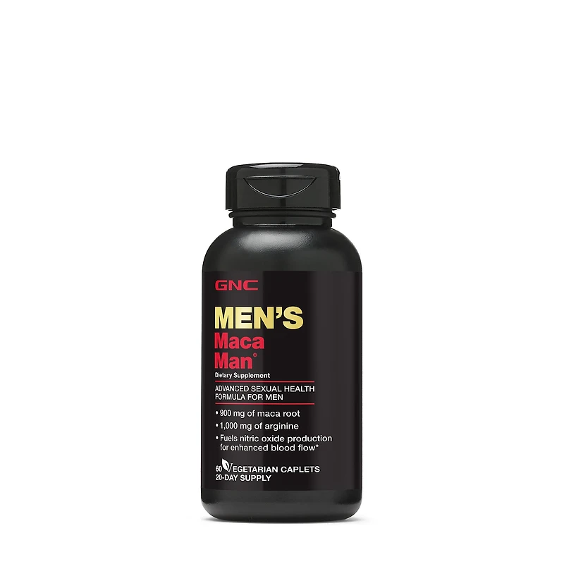 GNC Men's Maca Man Sexual Health Supplement Healthy - 60 Capsules (20 Servings)