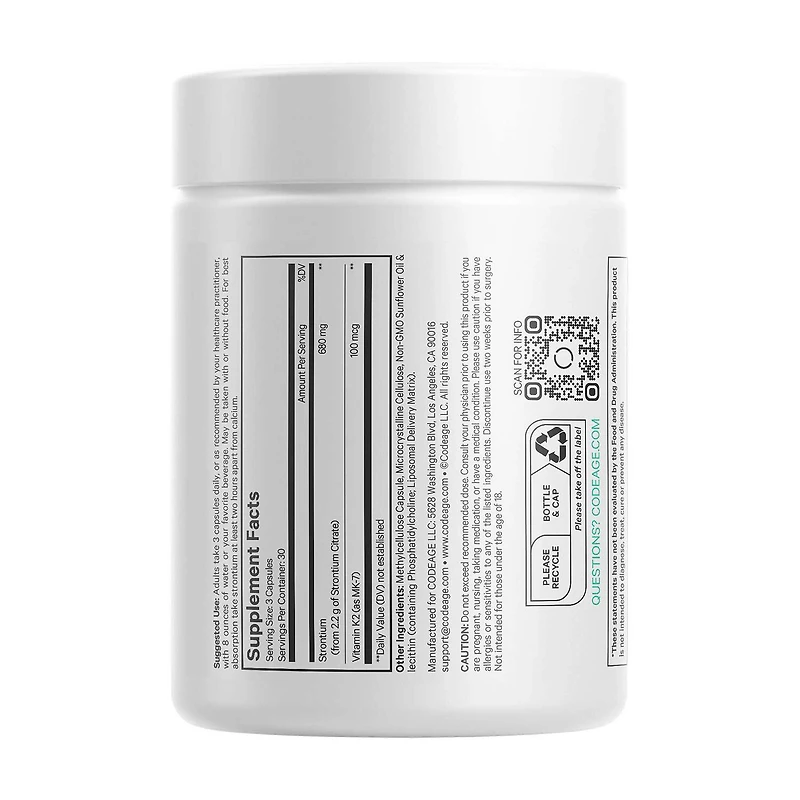 Liposomal Strontium - 90 Vegetable Capsules (30 Servings)