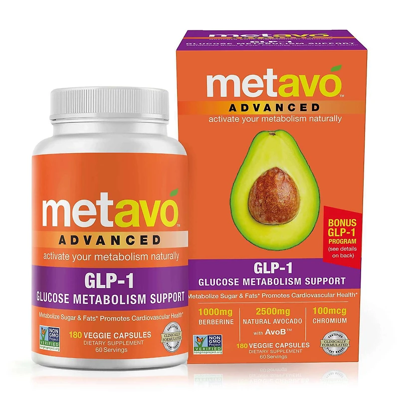 Advanced GLP-1 Glucose Metabolism Support - 180 Veggie Capsules (60 Servings)