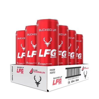 Bucked Up Lfg Burn Drink - Watermelon 12Oz. (12 Cans) Zero Sugar