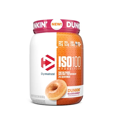 Dymatize Iso 100 Whey Protein Isolate - Dunkin Glazed Donut (20 Servings) 1.3 lbs.