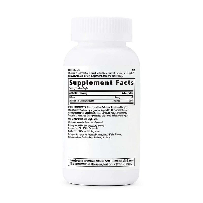 Selenium 200 mcg - 200 Caplets (200 Servings)