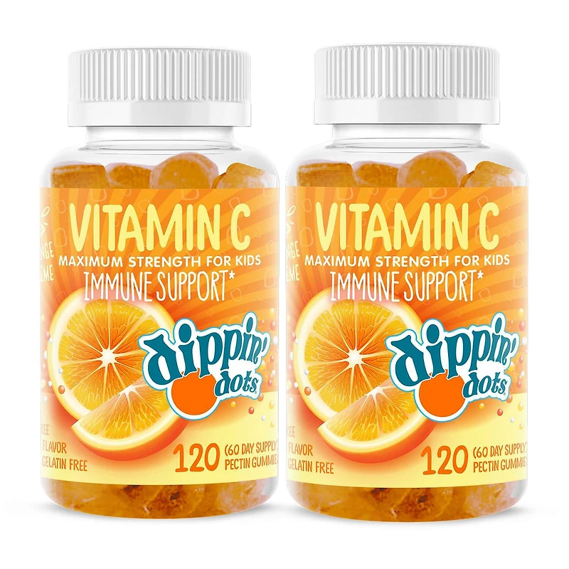 Vitamin C Immunity Gummies - Orange Dippin' Dots® - Twin Pack (60 Servings Each)