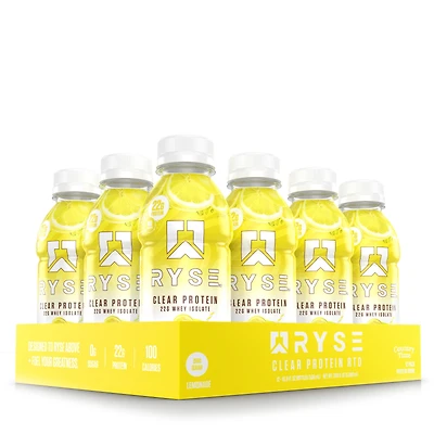 RYSE Clear Protein Rtd - Country Time Lemonade 16.9 Fl Oz (12 Bottles)