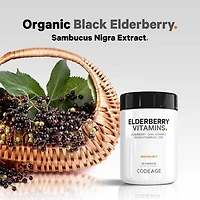 Elderberry Immune Complex - Daily Vitamin C Vegan D3 & Zinc Supplement - 90 Capsules (30 Servings)