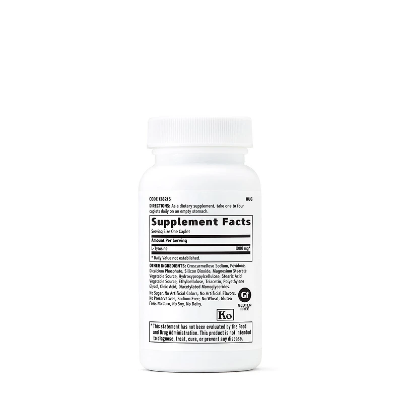 L-Tyrosine 1000 MG - 60 Caplets (60 Servings)