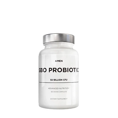 Amen SBO Probiotic 50 Billion CFU & Prebiotics - Vegan Supplement - 60 Veggie Capsules (30 Servings)