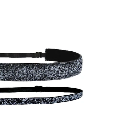 Mavi Bandz 2 Pack Sparkler Adjustable Headbands - Charcoal Sparkle