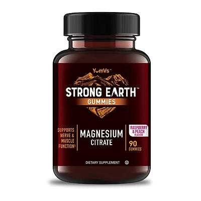 Strong Earth - Magnesium Citrate - Raspberry and Peach - 90 Gummies (30 Servings)