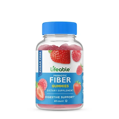 Lifeable Sugar Free Prebiotic Fiber Vegan - 60 Gummies (30 Servings)