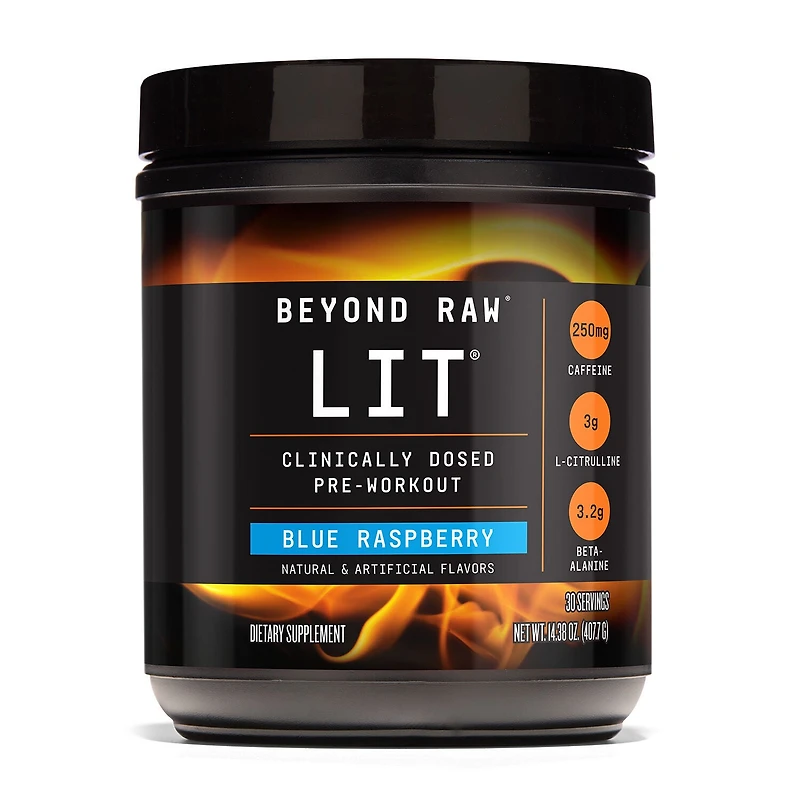 Beyond Raw Lit Pre-Workout Gluten-Free - Blue Raspberry (30 Servings)