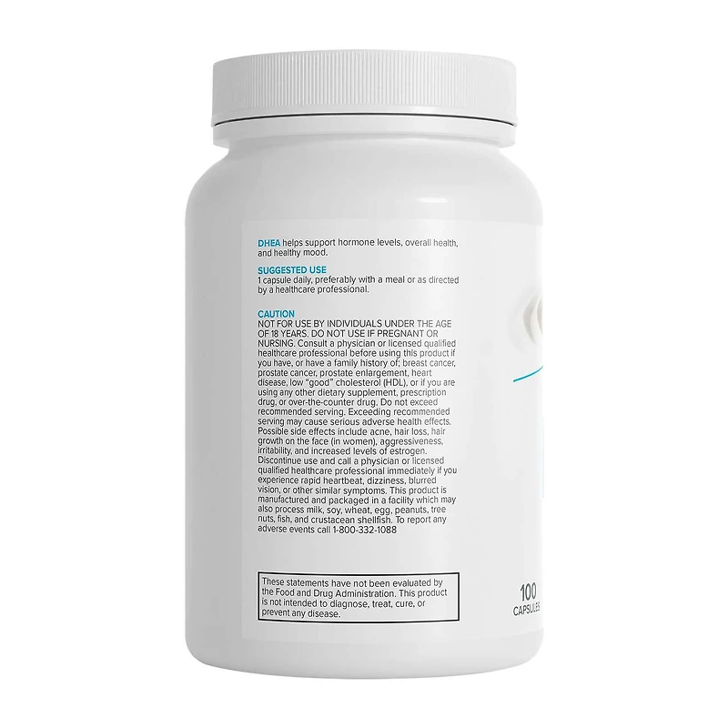 DHEA 25mg - 100 Capsules (100 Servings)