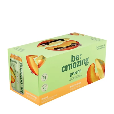 Be Amazing Greens Rtd Vegan - Peach Mango 12 Fl Oz (8 Cans)