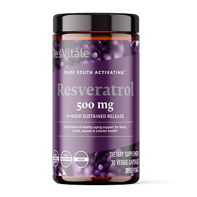 Resveratrol 500mg - 30 Veggie Capsules (30 Servings)