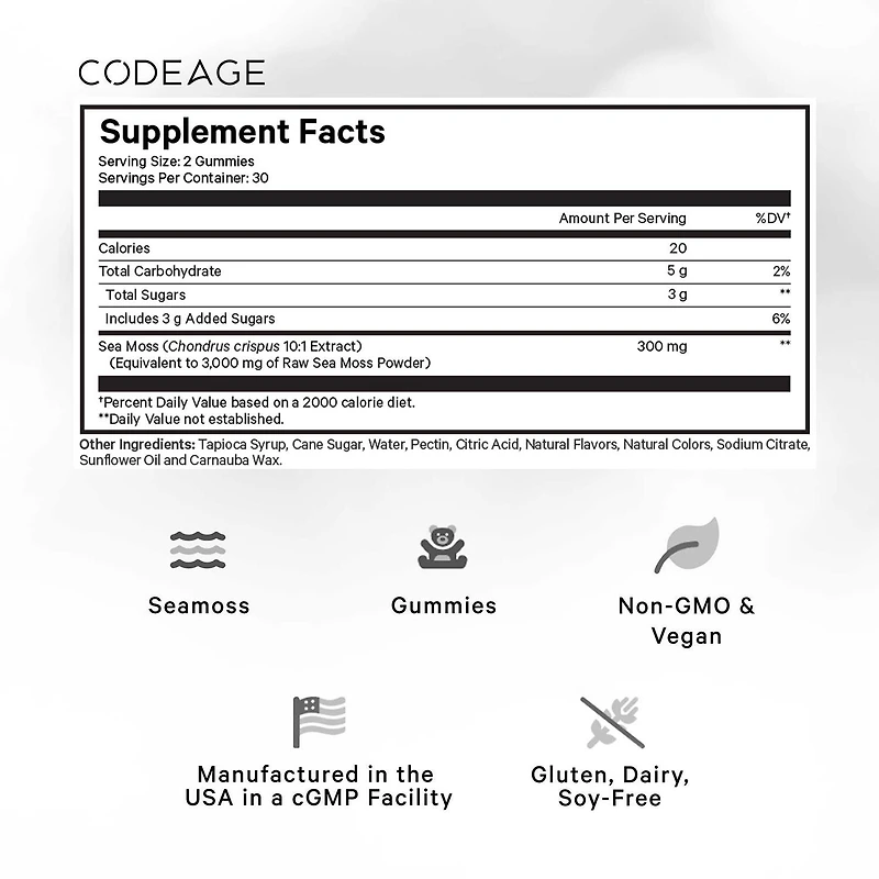 Sea Moss Gummies - Strawberry - 60 Gummies (30 Servings)