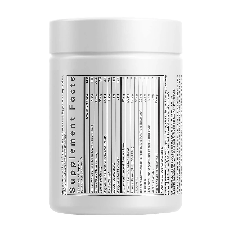 Bones Vitamins+ - 90 Vegetable Capsules (30 Servings)