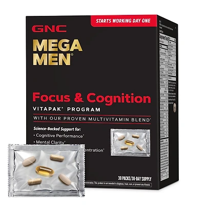 GNC Mega Men Focus & Vitapak Program (30 Servings)