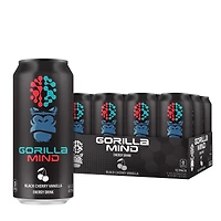 Gorilla Mind Energy Drink - Black Cherry Vanilla 16Oz. (12 Cans)