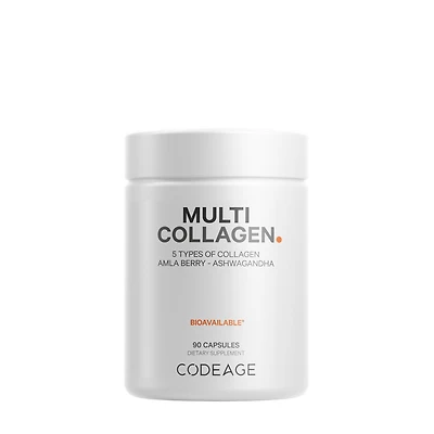 Codeage Hydrolyzed Multi Collagen Peptides Type I - Ii Iii V and X + Vitamin C 90 Capsules (30 Servings)