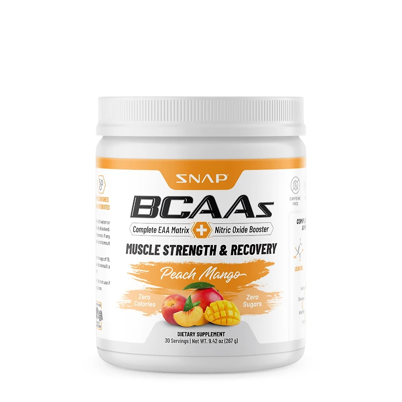 SNAP Supplements Bcaa Powder - Peach Mango(30 Servings)