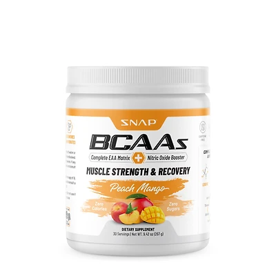 SNAP Supplements Bcaa Powder - Peach Mango(30 Servings)