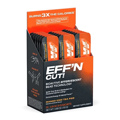 MuscleTech Eff'n Cut! - Mango Iced Tea Fizz 20 Sachets (20 Servings)