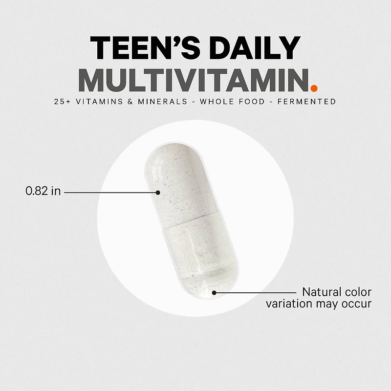 Teen Fermented Vegan Multivitamin - 60 Capsules (30 Servings)
