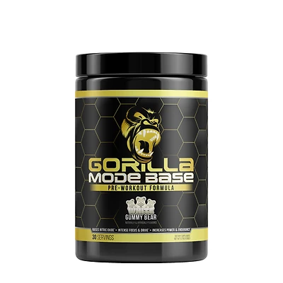 Gorilla Mind Mode Base Pre-Workout - White Gummy Bear (30 Servings)