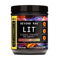 Beyond Raw Lit Pre-Workout 2.0 - Strawberry Lemonade (30 Servings) Zero Sugar