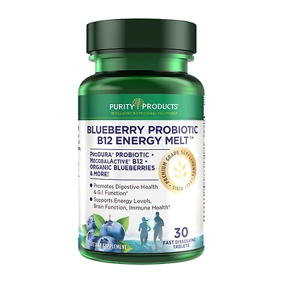 Blueberry Probiotic B12 Energy Melt - 30 Tablets (30 Servings)