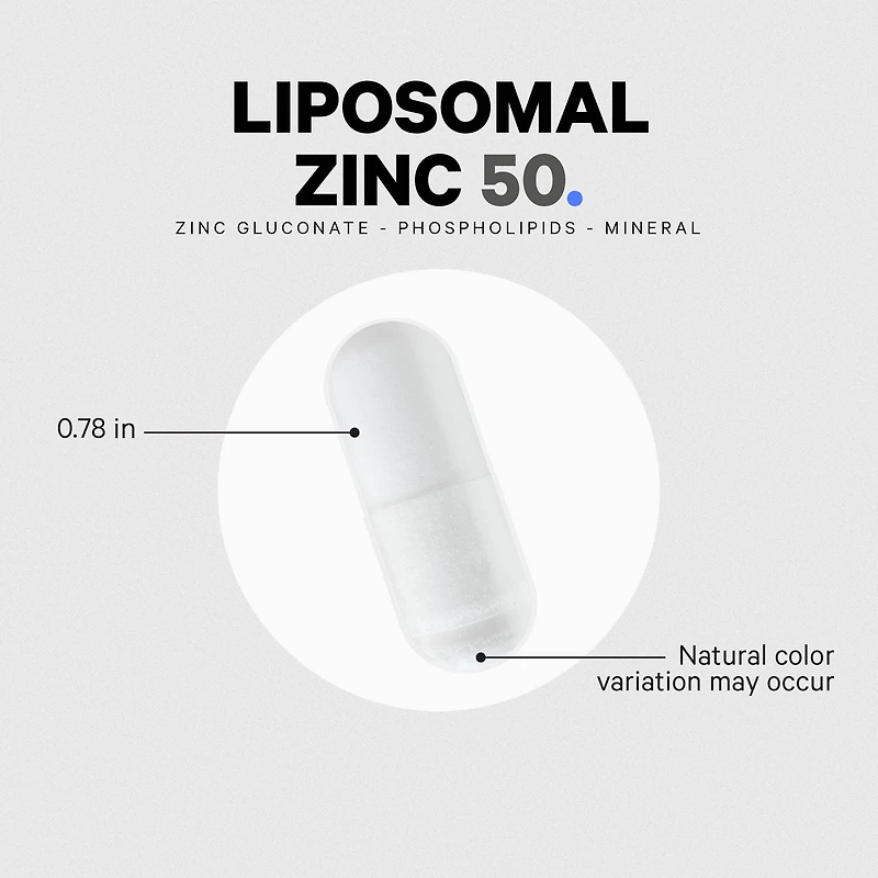 Liposomal Zinc 50+ - 100 Capsules (100 Servings)
