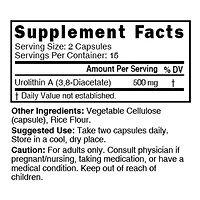 Urolithin A (Diacetate) 500mg - 30 Capsules (15 Servings)