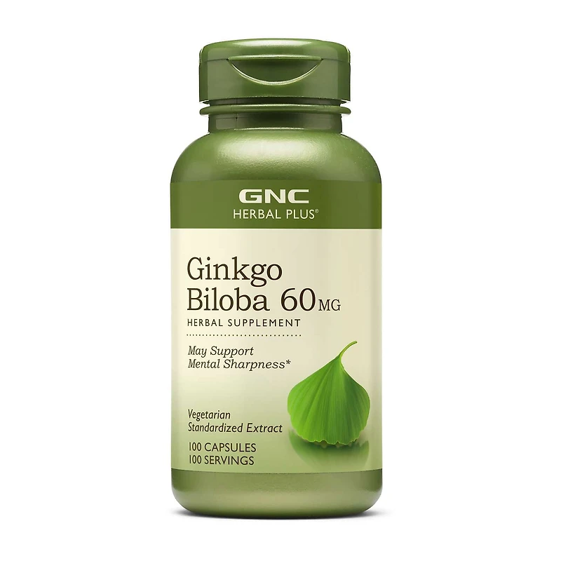Ginkgo Biloba 60mg - 100 Capsules (100 Servings)