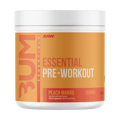 Raw Nutrition Essential Pre-Workout - Peach Mango (30 Servings)